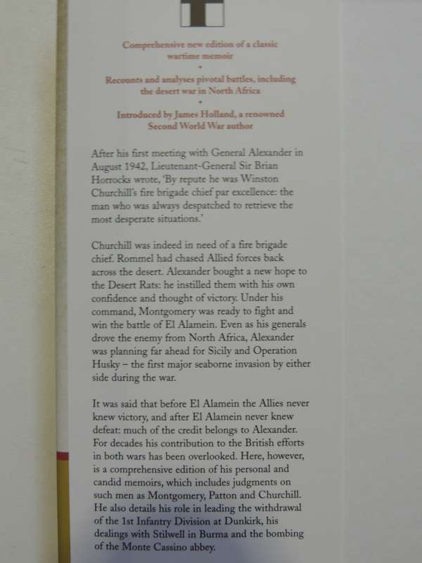 The Alexander Memoirs 1940 - 1945  Field Marshal Earl Alexander Of Tunis