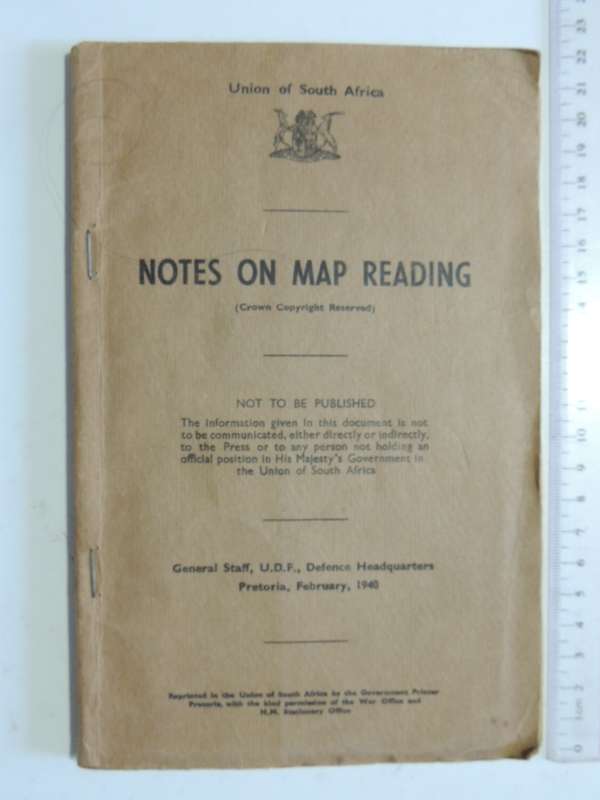 Union Of South Africa - Notes On Map ReadingGeneral Staff, U.D.F., Defence Headquarters Pretoria
