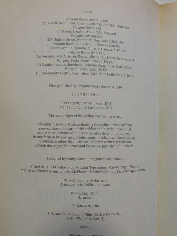 Scrutator - Vol 3 The Well Of Echoes - Ian Irvine