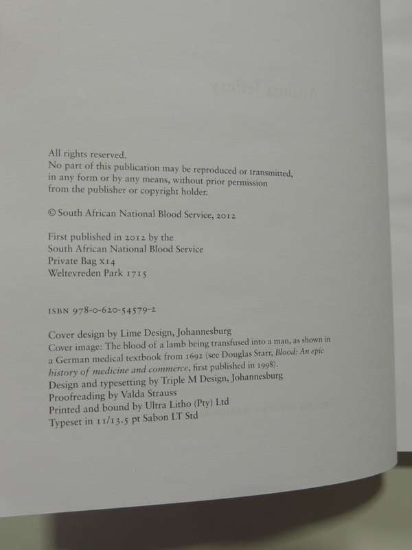 From Myths To Modernity - The Story Of Blood Transfusion In South Africa - Anthea Jeffery
