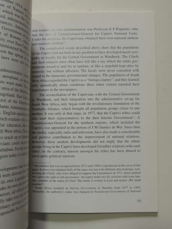 The Secessionist Movement In The Caprivi: A Historical Perspective - Maria Fisch