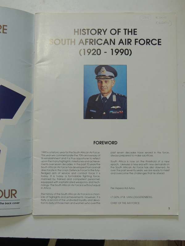 History Of The South African Air Force (1920 - 1990)    Directorate Public Relations, SADF