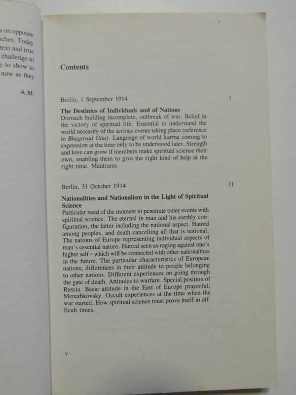 The Destinies Of Individuals And Of Nations- Rudolf Steiner