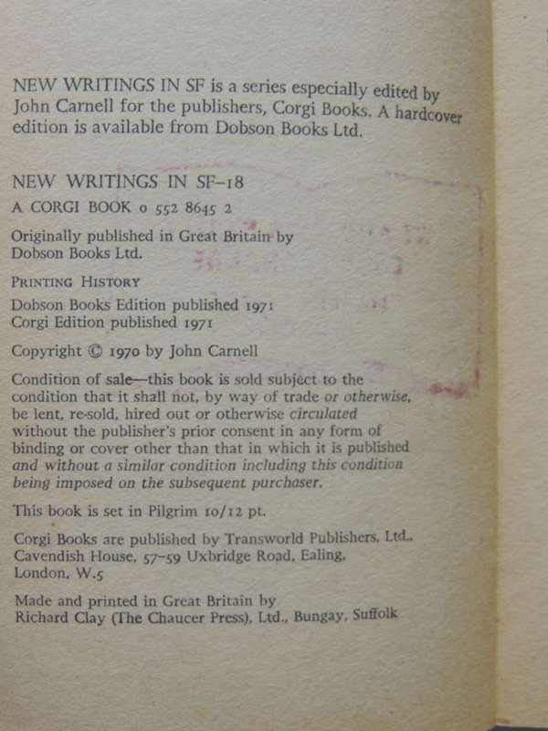 New Writings In SF-18 - ed. John Carnell