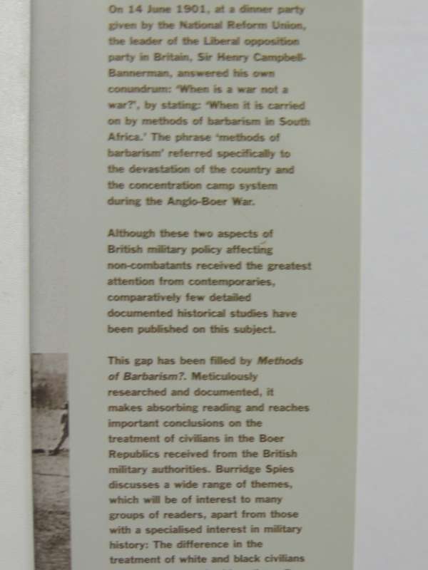 Methods Of Barbarism? Roberts, Kitchener &Civilians In Boer Republics: Jan 1900 -May 1902 - S Spies