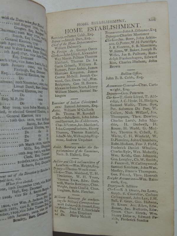 The East-India Register and Directory  for 1816 - A.W. Mason, J.S. Kingston & Geo. Owen