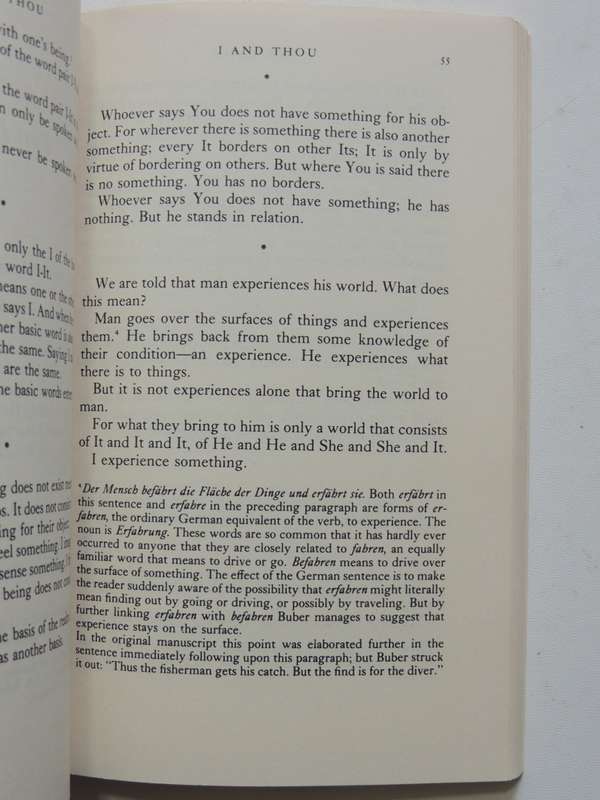 I And Thou (A New Translation, With A Prologue And Notes by Walter Kaufmann) - Martin Buber