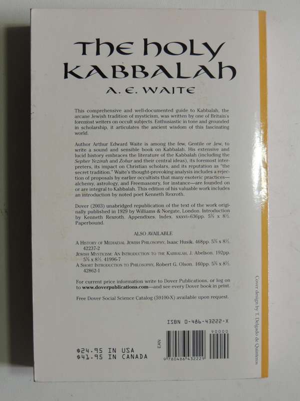 The Holy Kabbalah - A.E. Waite   (Dover Occult)