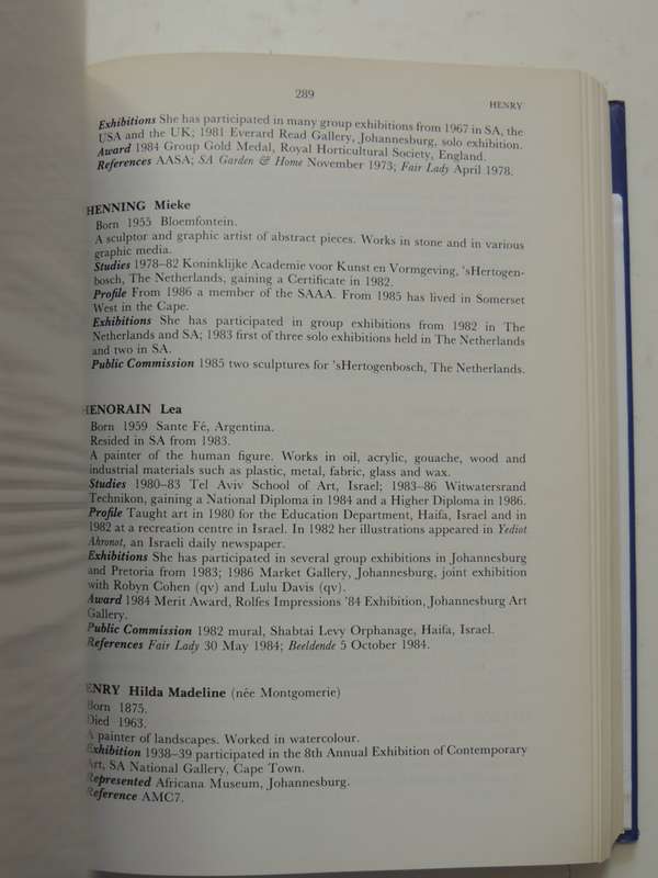 The Dictionary of South African Painters and Sculptors - Grania Ogilvie    Signed