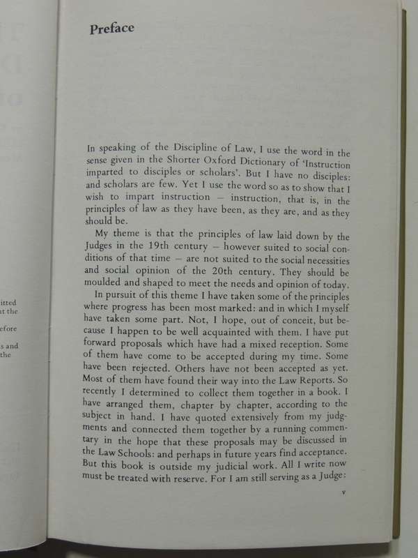 The Discipline of Law - The Rt Hon Lord Denning, Master of the Rolls    1979