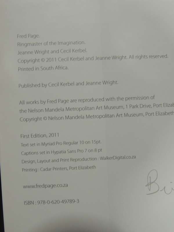 Fred Page - Ringmaster Of The Imagination - Jeanne Wright & Cecil Kerbel (signed by Cecil Kerbel)