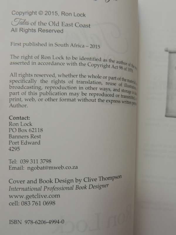 Tales Of The Old East Coast From Zululand To The Cape - Ron Lock