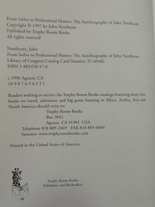 From Sailor To Professional Hunter  - John Northcote   (Signed Limited Edition)