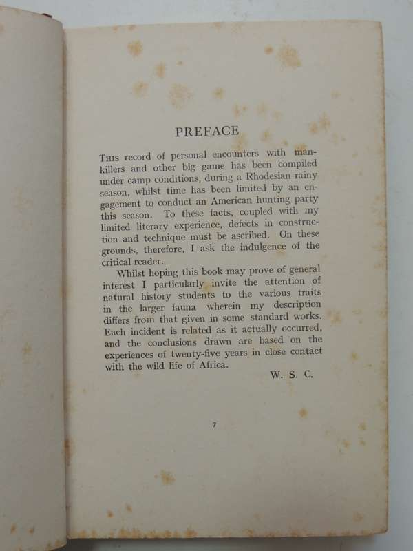 Man-Killers And Marauders - Some Big Game Encounters Of An African Hunter- W.S. Chadwick