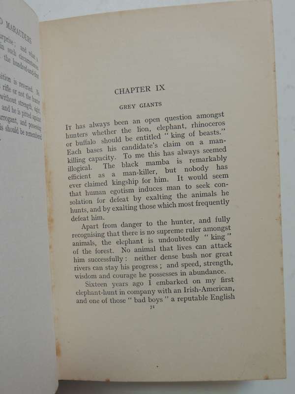 Man-Killers And Marauders - Some Big Game Encounters Of An African Hunter- W.S. Chadwick