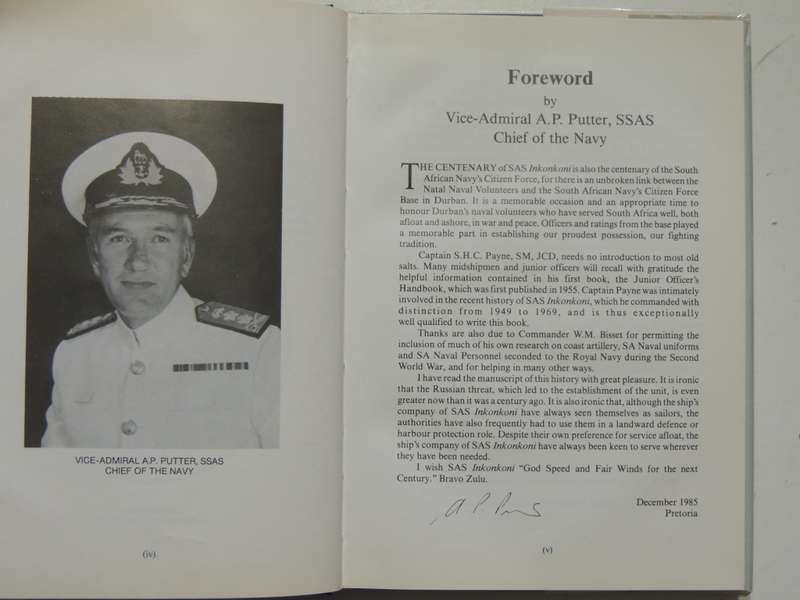 SAS Inkonkoni 1885 - 1985- Captain S.H.C. Payne, SM, JCD