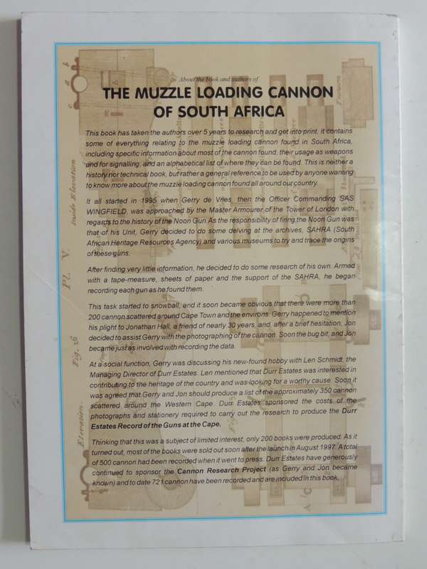 The Muzzle Loading Cannon Of South Africa Gerry De Vries & Jonathan Hall