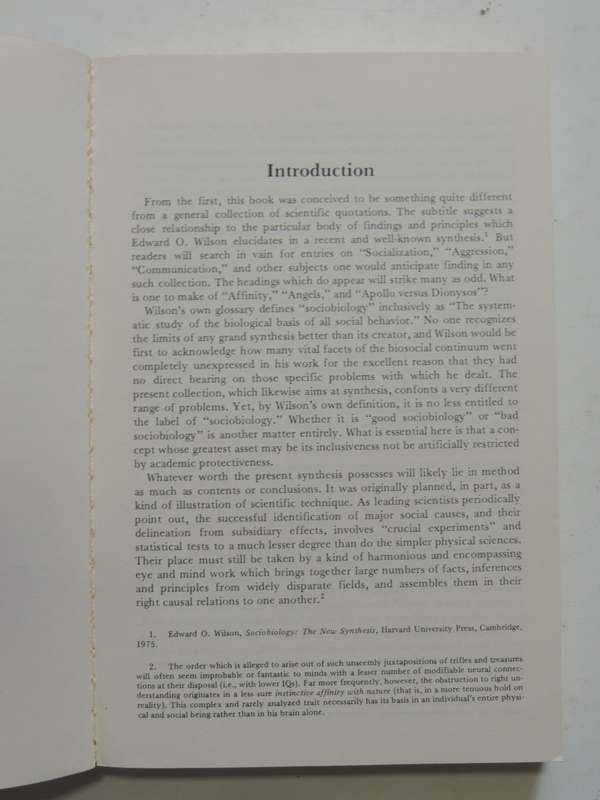 Toward A New Science Of Man - Quotations For Sociobiology - Robert Lenski