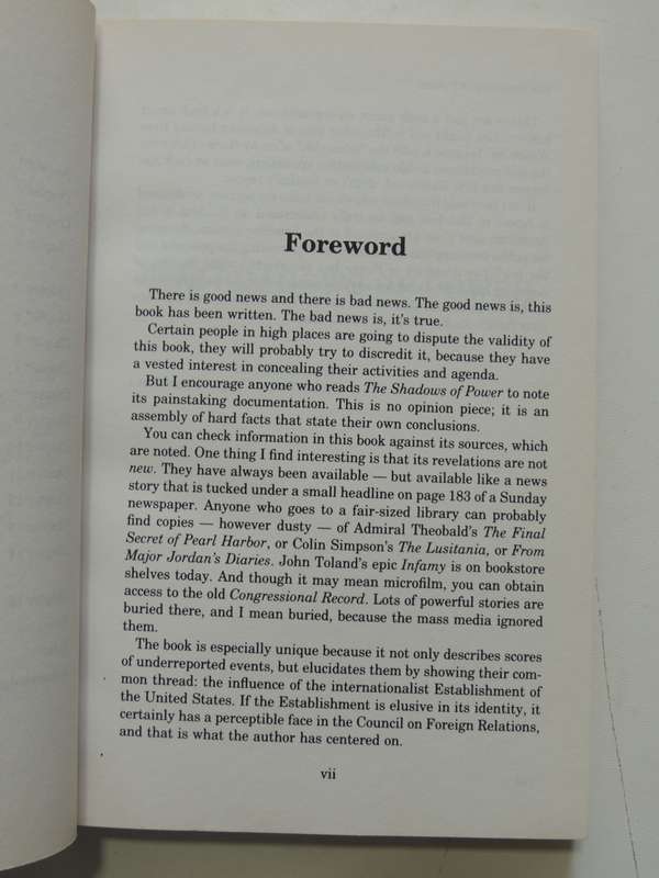The Shadows Of Power - The Council On Foreign Relations And The American Decline - James Perloff
