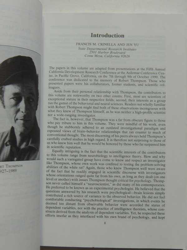 Brain Mechanics - Papers In The Memory Of Robert Thompsoned. Francis M. Crinella & Jen Yu