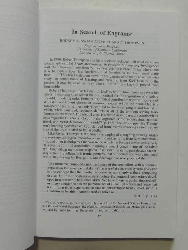 Brain Mechanics - Papers In The Memory Of Robert Thompsoned. Francis M. Crinella & Jen Yu