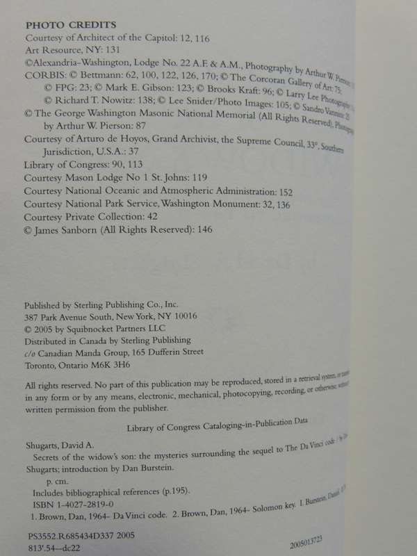 Secrets Of The Widow`s Son - The Mysteries Surrounding The Sequal To The Da Vinci Code - David Shug
