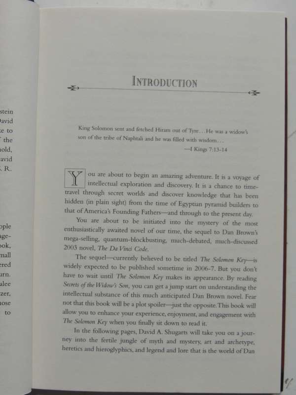 Secrets Of The Widow`s Son - The Mysteries Surrounding The Sequal To The Da Vinci Code - David Shug