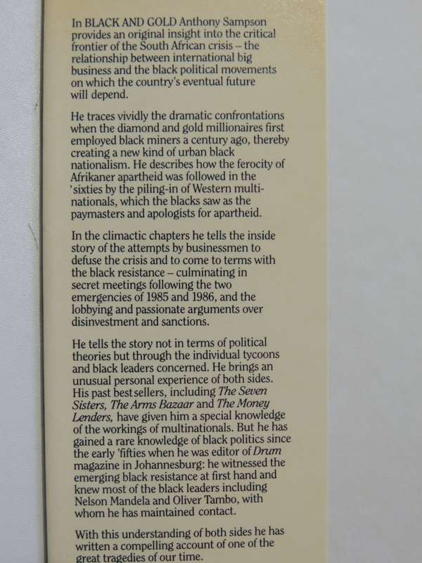 Black & Gold - Tycoons, Revolutionaries And Apartheid - Anthony Sampson