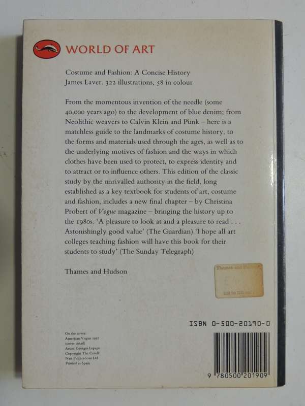 Costume & Fashion - A Concise History - James Laver