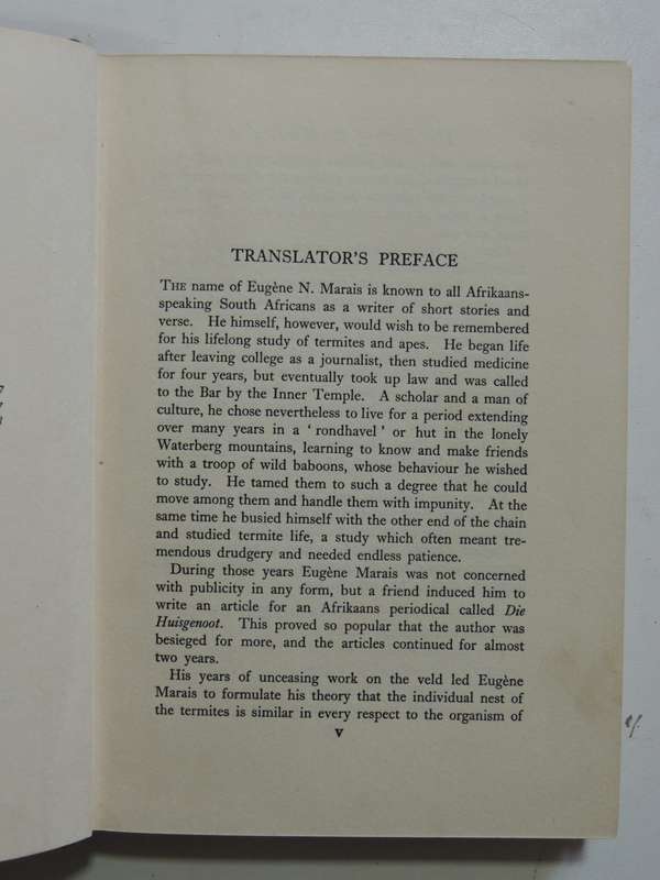 The Soul Of The White Ant - 4th Edition 1939- Eugene Marais
