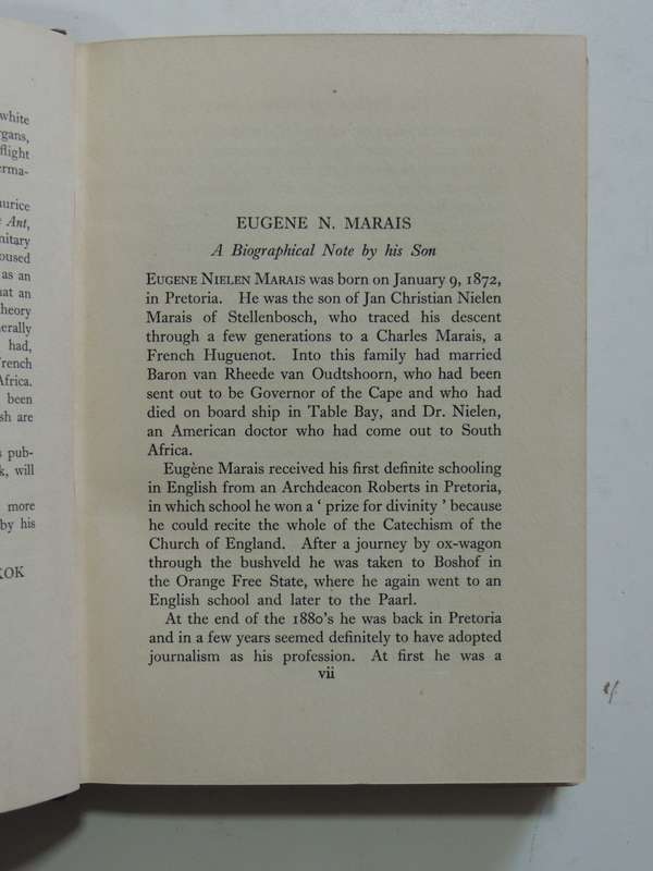 The Soul Of The White Ant - 2nd Edition 1937 - Eugene Marais  INSCRIBED BY MRS JAN JUTA