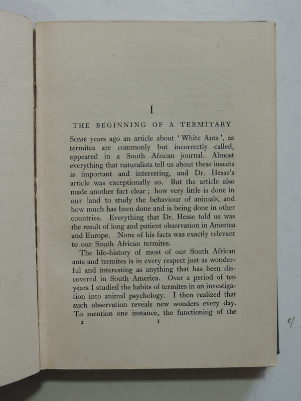 The Soul Of The White Ant - 2nd Edition 1937 - Eugene Marais  INSCRIBED BY MRS JAN JUTA