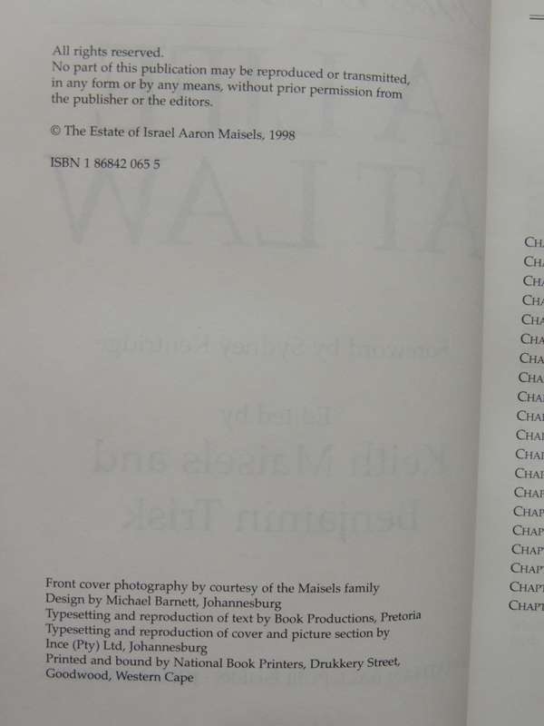 A Life At Law - The Memoirs Of IA Maisels, QC - Isie Maisels