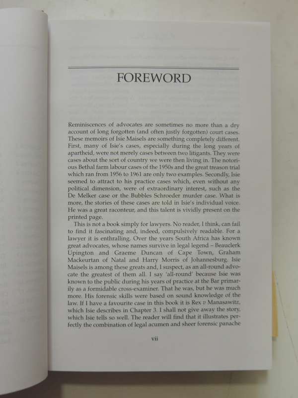A Life At Law - The Memoirs Of IA Maisels, QC - Isie Maisels