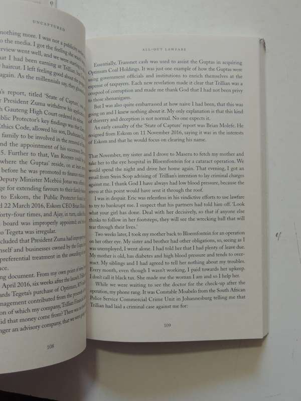 Uncaptured - The True Account Of The Nenegate/Trillian Whistleblower - Mosilo Mothepu (Inscribed)