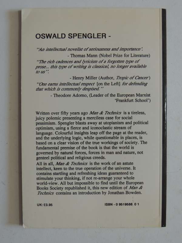 Man And Mechanics - A Contribution To A Philosophy Of Life- Oswald Spengler