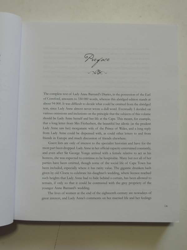 Paradise, The Castle And The Vineyard - Lady Anne Barnard`s Cape Diaries - ed Margaret Lenta
