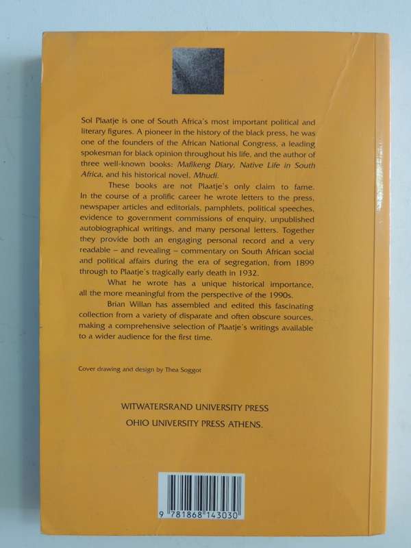 Sol Plaatje - Selected Writings - Ed. Brian Willan