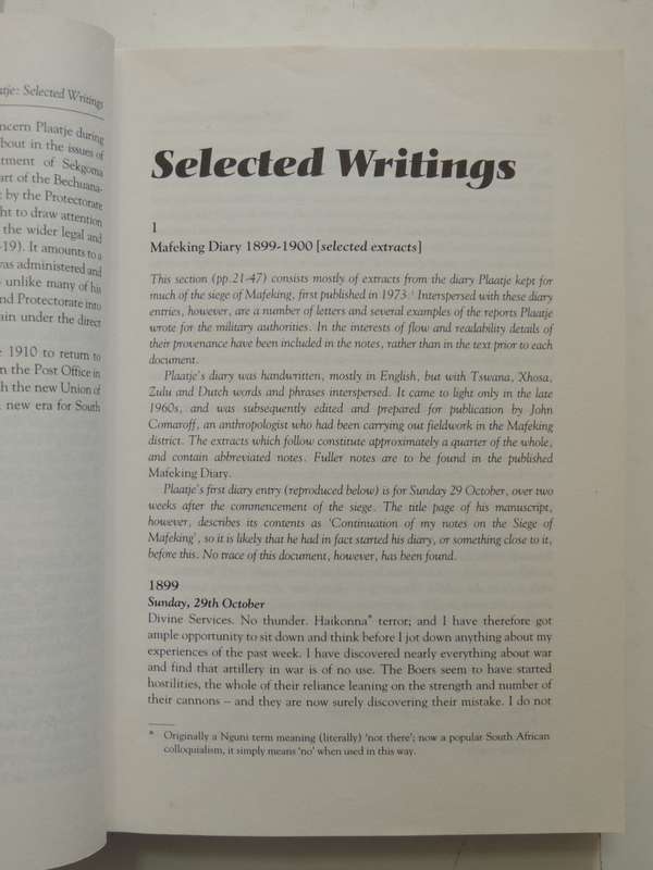 Sol Plaatje - Selected Writings - Ed. Brian Willan