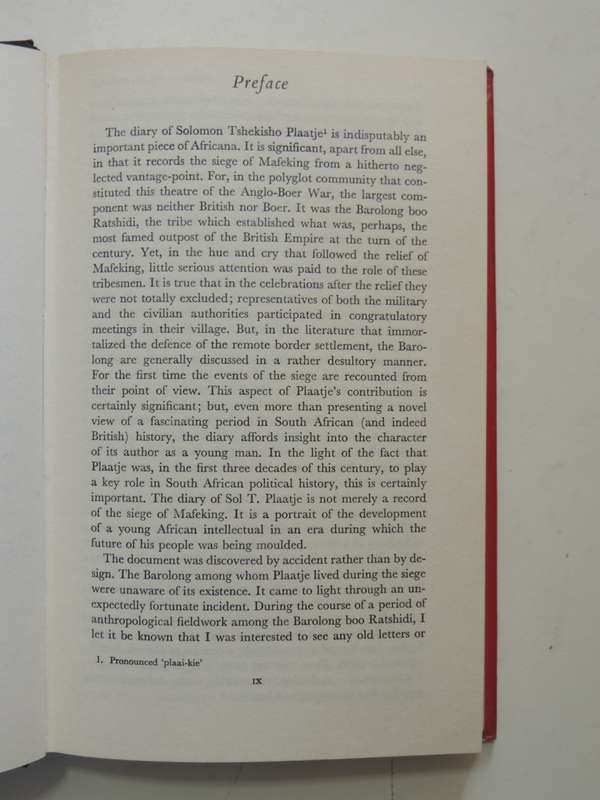 The Boer War Diary Of Sol T.Plaatje - An African At Mafeking- ed John L. Comaroff