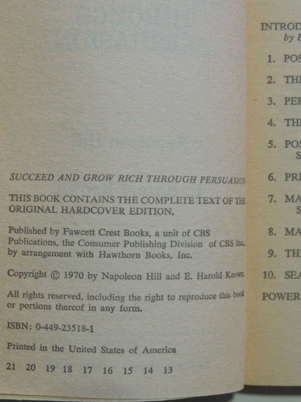 Succeed And Grow Rich Through Persuasion - Napoleon Hill & E. Harold Keown