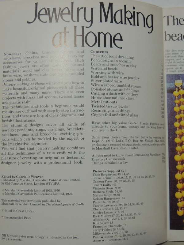 Jewelry Making At Home - Creative Designs With Metal, Wood, Beads & Clay