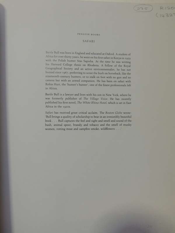 Safari - A Chronicle Of Adventure  - Bartle Bull