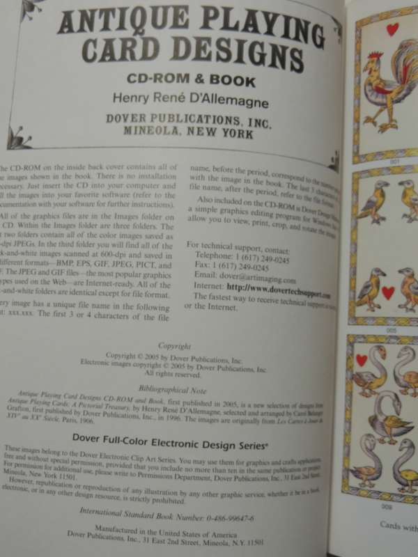 Antique Playing Card Designs + CD