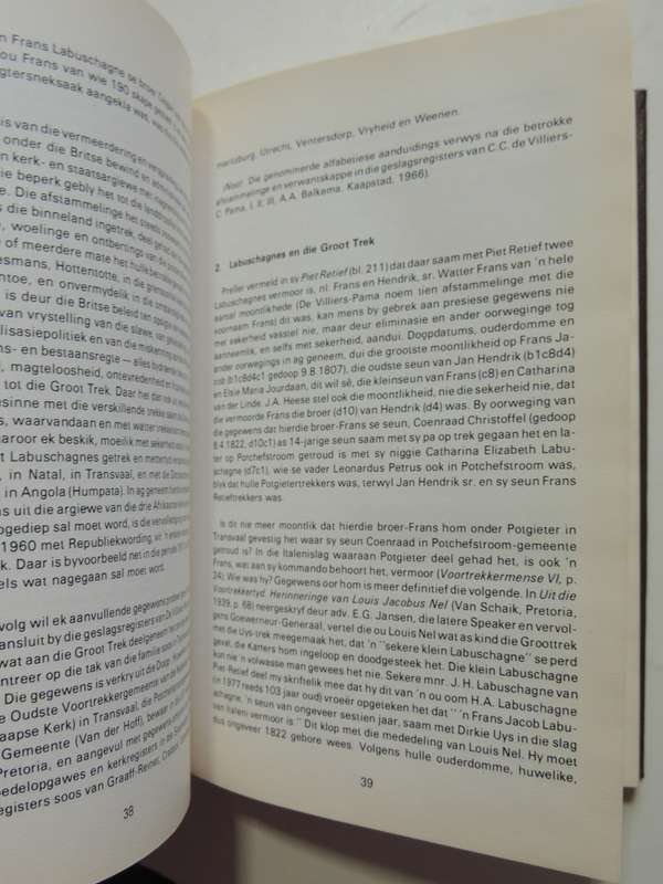Die LabuschagnesWaarvandaan En Waar Het Hulle Meetsnoere Geval? (Signed) -  F.J. Labuschagne