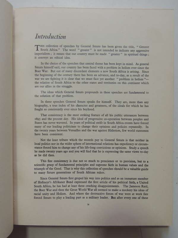 Groter Suid-Afrika - Planne Vir `N Beter Wereld - J.C. Smuts   SIGNED BY JC SMUTS