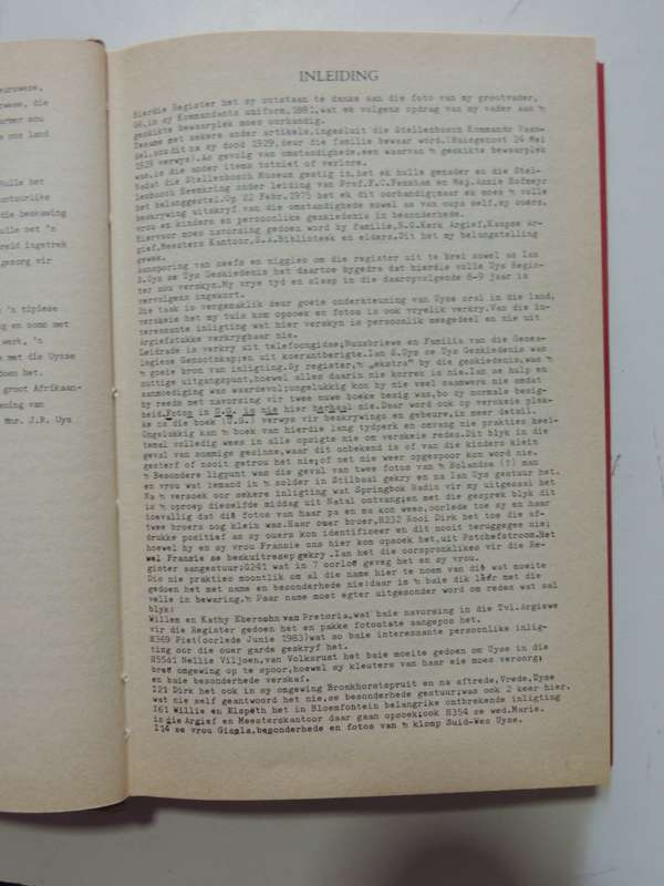 Uys Familie Register- J.R. Uys