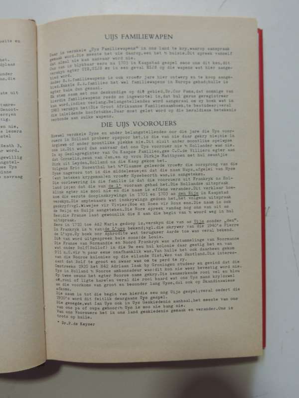 Uys Familie Register- J.R. Uys