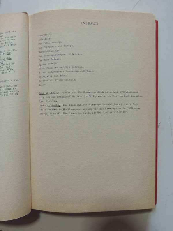 Uys Familie Register- J.R. Uys
