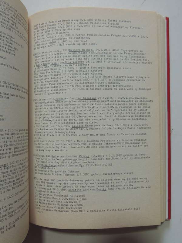 Uys Familie Register- J.R. Uys
